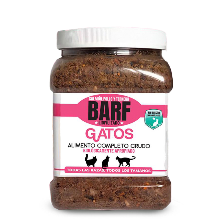 Alimento para gatos barf liofilizado salmon, pollo y ternera en polvo