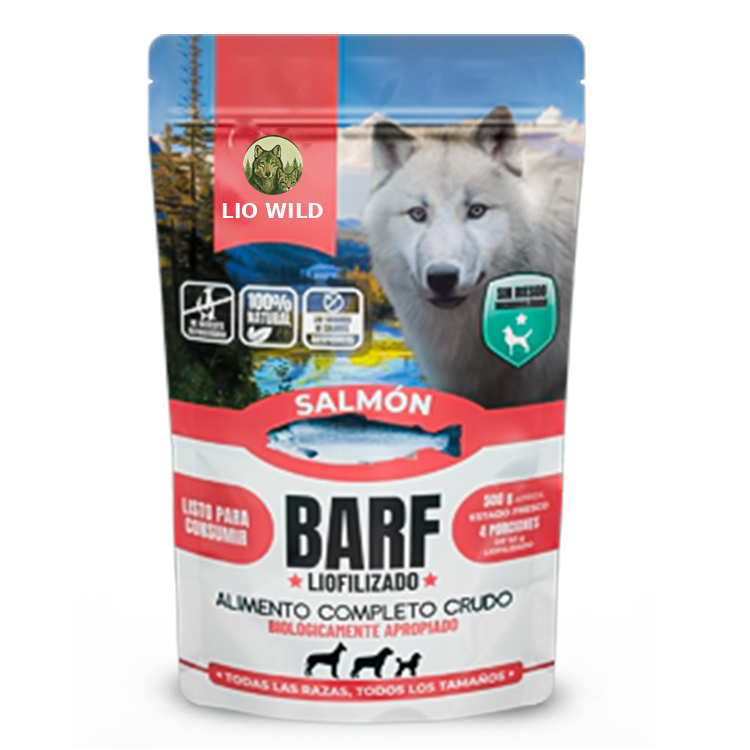 Alimento para perros barf liofilizado carne, pollo o salmón en polvo